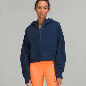 Mineral Blue Quarter Zip Scuba Hoodie [XS/S]